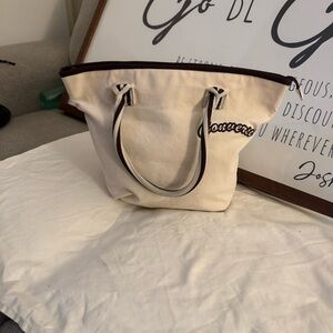 Converse Off-White Canvas Tote with Black Trim